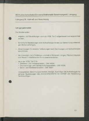Lehrgang 06: Aufmaß und Abrechnung