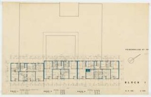 Wohnhäuser Prinzenallee 47-50, Berlin-Gesundbrunnen: Grundriss 2.-7. Obergeschoss 1:100