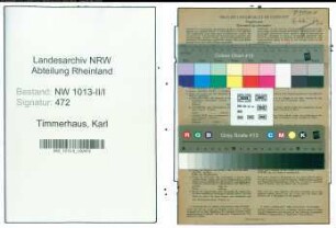 Entnazifizierung Karl Timmerhaus , geb. 10.02.1902 (Kaufmaennischer Angestellter)