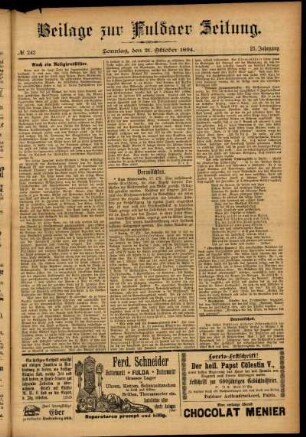 Zweite Ausgabe vom Sonntag, den 21. Oktober 1894.