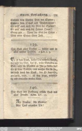 139. Der Gott alles Trostes - tröstet uns in aller unsrer Trübsal. 2 Cor. I. 3.