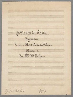 La Fiancée du marin, V, pf - BSB Mus.Schott.Ha 9218