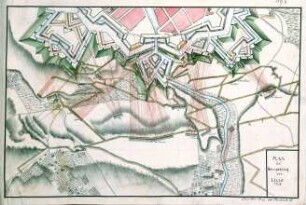 WHK 13 Spanischer Sukzessionskrieg 1701-1713 bis zum Frieden von Rastatt: Plan der Belagerung von Lille 1708