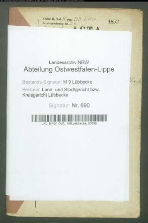 Erblasser: Krieger, Carl Heinrich Ludwig; Erblasser: Krieger, Louise Charlotte, geb. Enters: