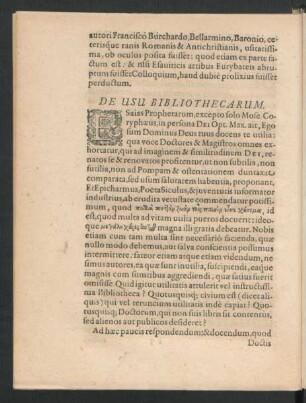 De Usu Bibliothecarum.
