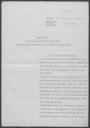 Ettlenschieß: Pfarrbericht 1937