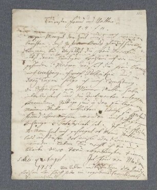 Brief von Joh[ann] Frid[ericus] von Medem
