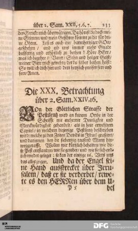Die XXX. Betrachtung über 2. Sam. XXIV, 16.