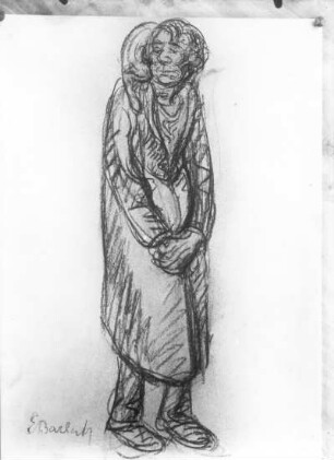 Mann mit Katze : Mann mit Katze. Kohlezeichnung; 508 x 374 mm (1922; E. Barlach). Hamburg: Privatbesitz
