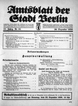 1936,51: Nr. 51, 20. Dezember 1936