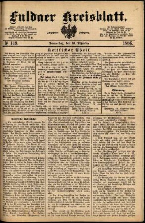 Ausgabe vom Donnerstag, den 16. Dezember 1886.