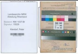 Entnazifizierung Peter Kierdorf , geb. 30.05.1888 (Sekretaer)