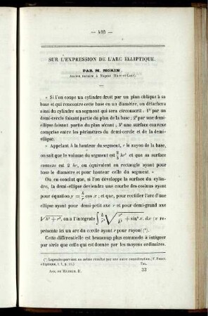 Sur l´espression de l´arg elliptique.