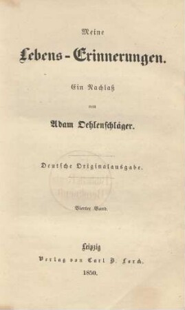 Band 4: Meine Lebens-Erinnerungen