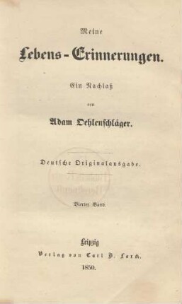 Band 4: Meine Lebens-Erinnerungen
