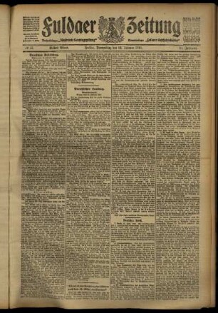 Erste Ausgabe vom Donnerstag, den 22. Februar 1912.