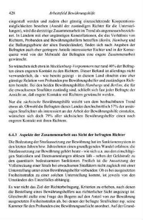 428-431, 6.4.3 Aspekte der Zusammenarbeit aus Sicht der befragten Richter