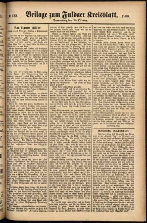 Zweite Ausgabe vom Donnerstag, den 18. Oktober 1900.