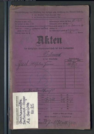 Landfriedensbruch (Plünderungen in Dortmund am 02.07.1919) Angeklagter: Just, Wilhelm