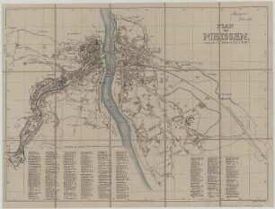 Plan von Meißen, ca. 1:12 000, um 1920 : Plan von Meissen. - [Ca. 1:12 000]. - Meissen : Klinkicht , [ca. 1920]. - 1 Kt. : mehrfarb. , 56 x 41 cm