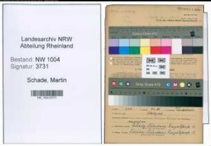 Entnazifizierung Martin Schade , geb. 02.03.1889 (Angestellter)