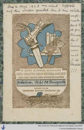 [Provenienz]: Baumgarten, Paul Maria