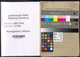 Entnazifizierung Wilhelm Koenigswerth , geb. 10.09.1893 (Inspektor)