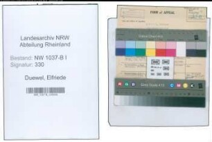 Entnazifizierung Elfriede Duewel , geb. 27.02.1901 (Sekretaerin)