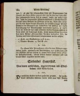 Siebendes Hauptstük. Von denen natürlichen, angenommenen und Stiefkindern eines Reichsfürsten