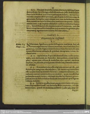 Caput I. Onomatologian exponit
