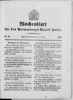 Nr. 23, Ausgabe vom 8. Juni 1850