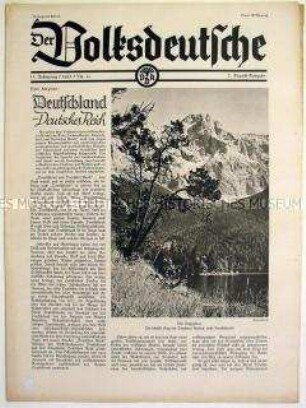 Halbmonatszeitschrift "Der Volksdeutsche" u.a. zu verschiedenen Veranstaltungen von Auslandsdeutschen