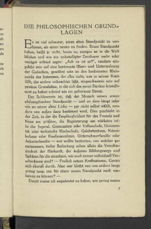 Die philosophischen Grund= lagen