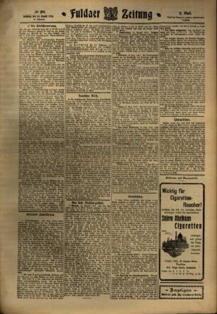 Dritte Ausgabe vom Samstag, den 20. August 1910.
