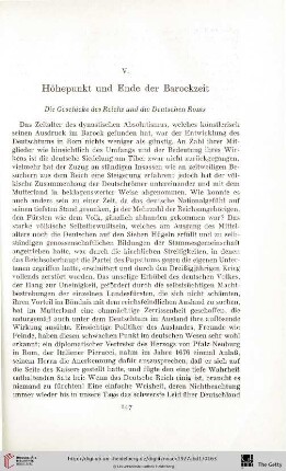 V. Höhepunkt und Ende der Barockzeit