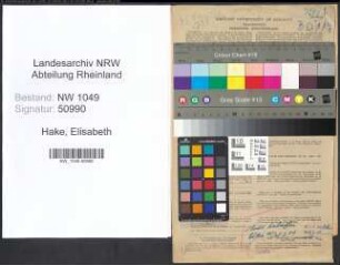 Entnazifizierung Elisabeth Hake , geb. 31.10.1887 (Lehrerin)