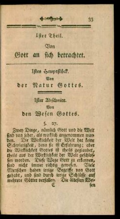 Ister Theil. Von Gott an sich betrachtet