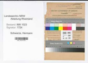 Entnazifizierung Hermann Schwarze , geb. 07.01.1893 (Verw.Angest.)