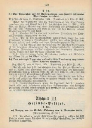 Abschnitt III. Gesinde-Polizei