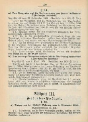 Abschnitt III. Gesinde-Polizei
