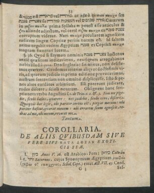 Corollaria. De Aliis Quibusdam Sive Vere Sive [...] Exoticis ssae.
