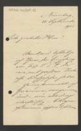 Brief von Karl Eduard Semler an Unbekannt