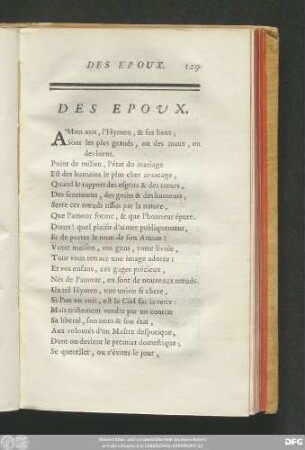 Des Epoux.