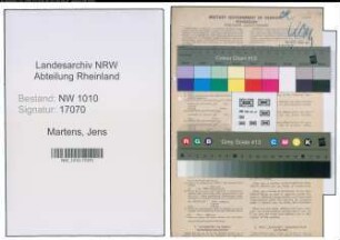 Entnazifizierung Jens Martens , geb. 27.10.1911 (Physiker)