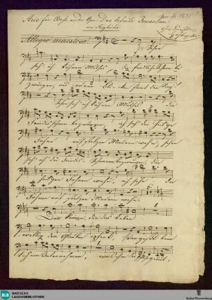 Armida. Excerpts - Don Mus.Ms. 1633 : B, orch