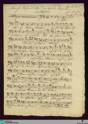 Armida. Excerpts - Don Mus.Ms. 1633 : B, orch