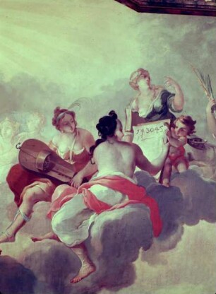 Innendekoration der Marmorsaletta — Deckendekoration der Marmorsaletta — Apoll und die Musen