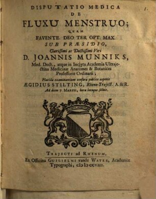 Disp. med. de fluxu menstruo