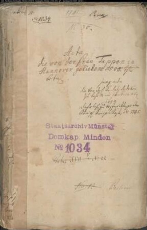 Schuldverpflichtung des Domkapitels zur Aufbringung der Kriegsbeiträge