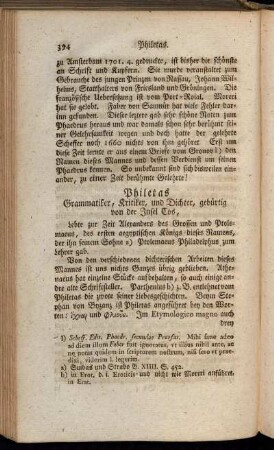 Philetas Grammatiker, Kritiker, und Dichter, gebürtig von der Insel Cos,